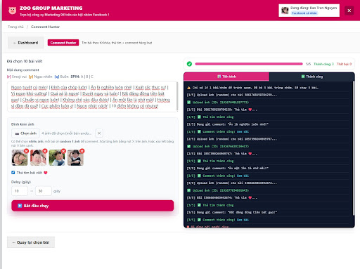 Bot & comment — giao diện KiZo Extension